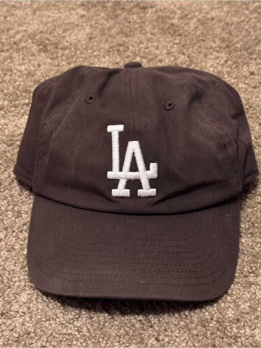 Los Angeles Dodgers Hat Cap Adult Brown Adjustable Strap MLB Logo